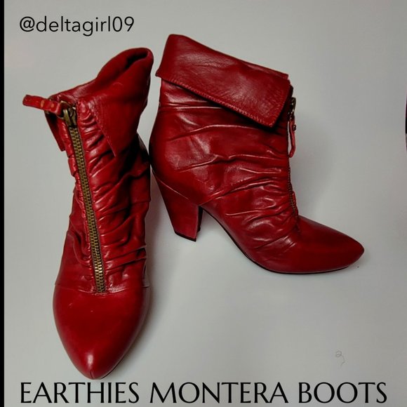 Earthies Shoes - NWOT EARTHIES RED MONTERA BOOTS SIZE 7!!